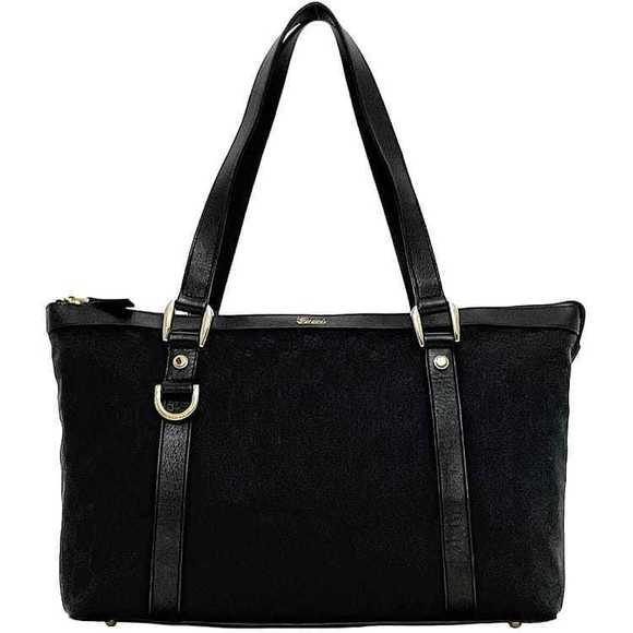 Gucci Bag Shoulder Tote Leather Bag GG Black zipper - Picture 1 of 9